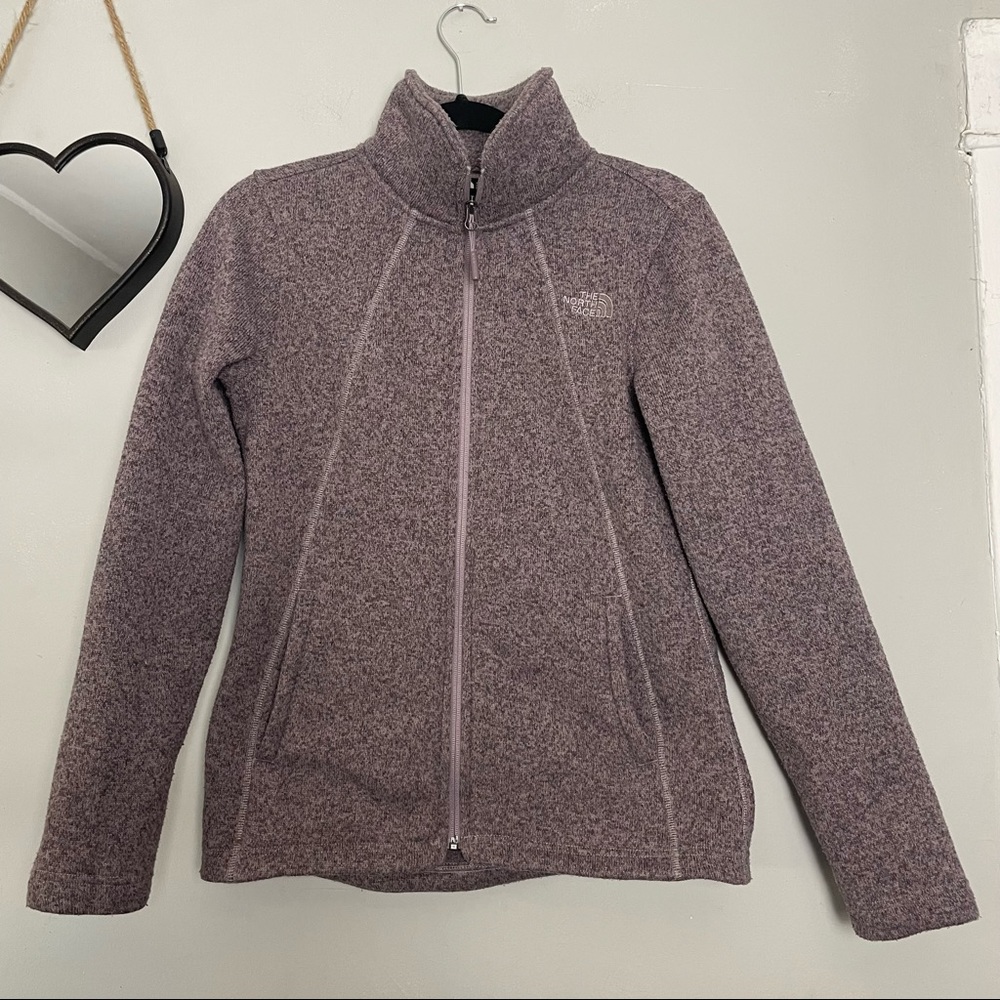 The North Face Crescent Full Zip Jacket Sweater Ashen Purple Size Small